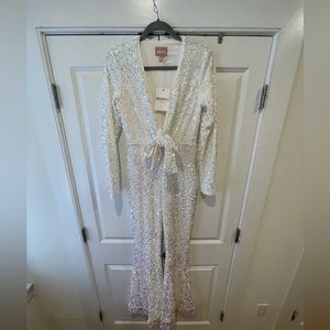 Never worn white sequined jump suit!
